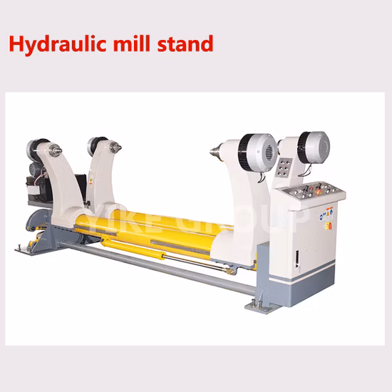 Maschine zur Herstellung von Wellpappenkartons, Papierproduktionslinie, elektrischer Rollenpapierabwickler, hydraulischer, wellenloser Mühlenrollenständer